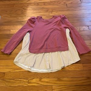⚡️Maeve Sweater Top Combo Womens 3X Pink Striped Long Sleeves
